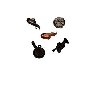 Vintage plastic chrome HORN MUSICAL INSTRUMENT gumball charm prize jewelry lot